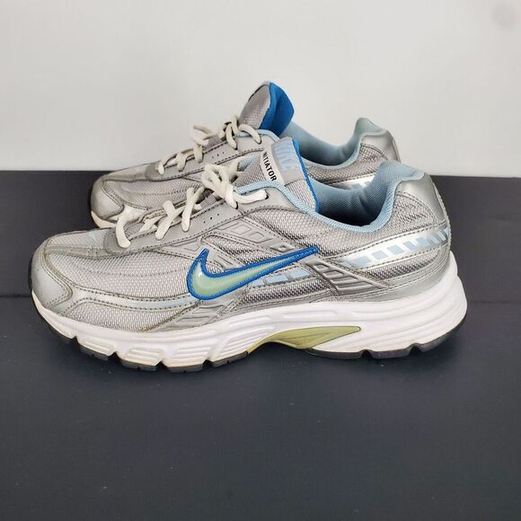 Nike Initiator Shoes Womens Size 8.5 Silver Blue Running Athletic 394053-014 - Picture 1 of 11